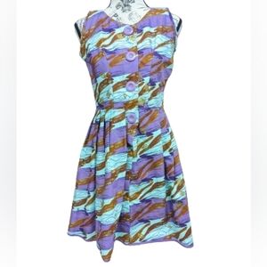 Afrikor de Woodin women's buttoned sleeveless mini dress size M